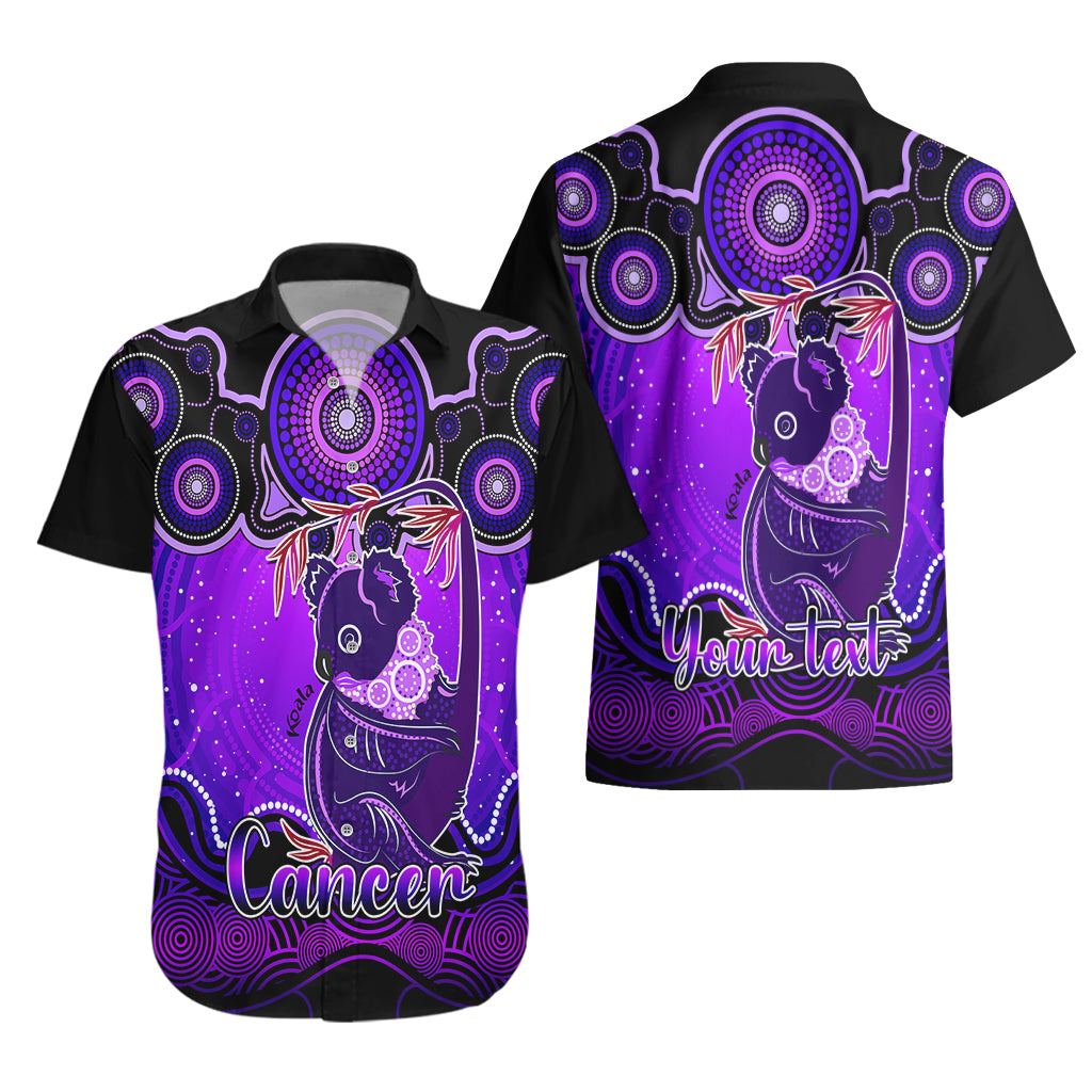 personalised-australia-cancer-koala-zodiac-hawaiian-shirt-auz-astrology-aboriginal-purple