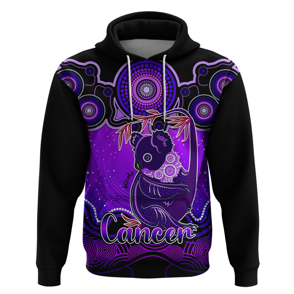 personalised-australia-cancer-koala-zodiac-hoodie-auz-astrology-aboriginal-purple