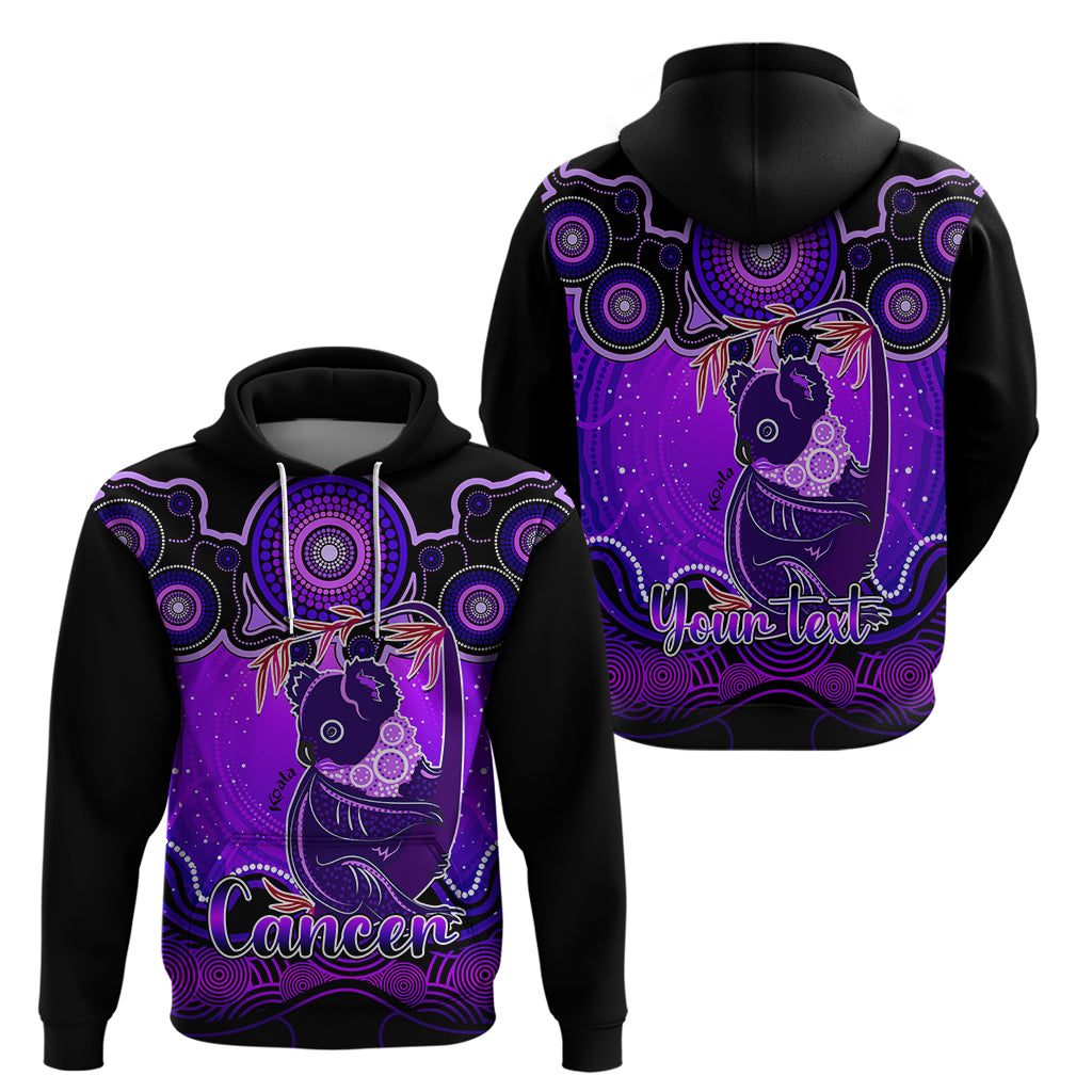 personalised-australia-cancer-koala-zodiac-hoodie-auz-astrology-aboriginal-purple