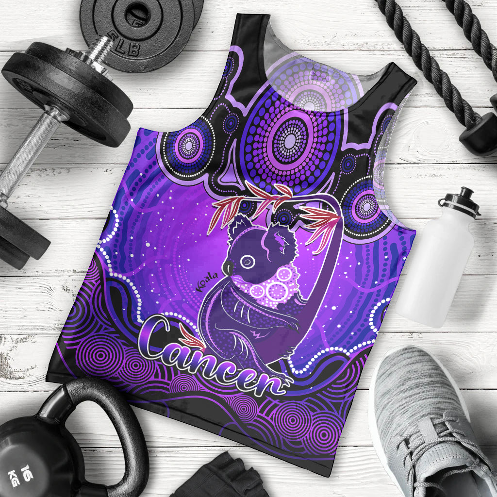 personalised-australia-cancer-koala-zodiac-men-tank-top-auz-astrology-aboriginal-purple