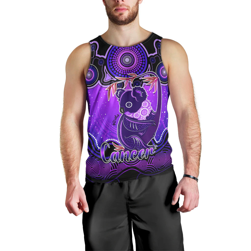 personalised-australia-cancer-koala-zodiac-men-tank-top-auz-astrology-aboriginal-purple