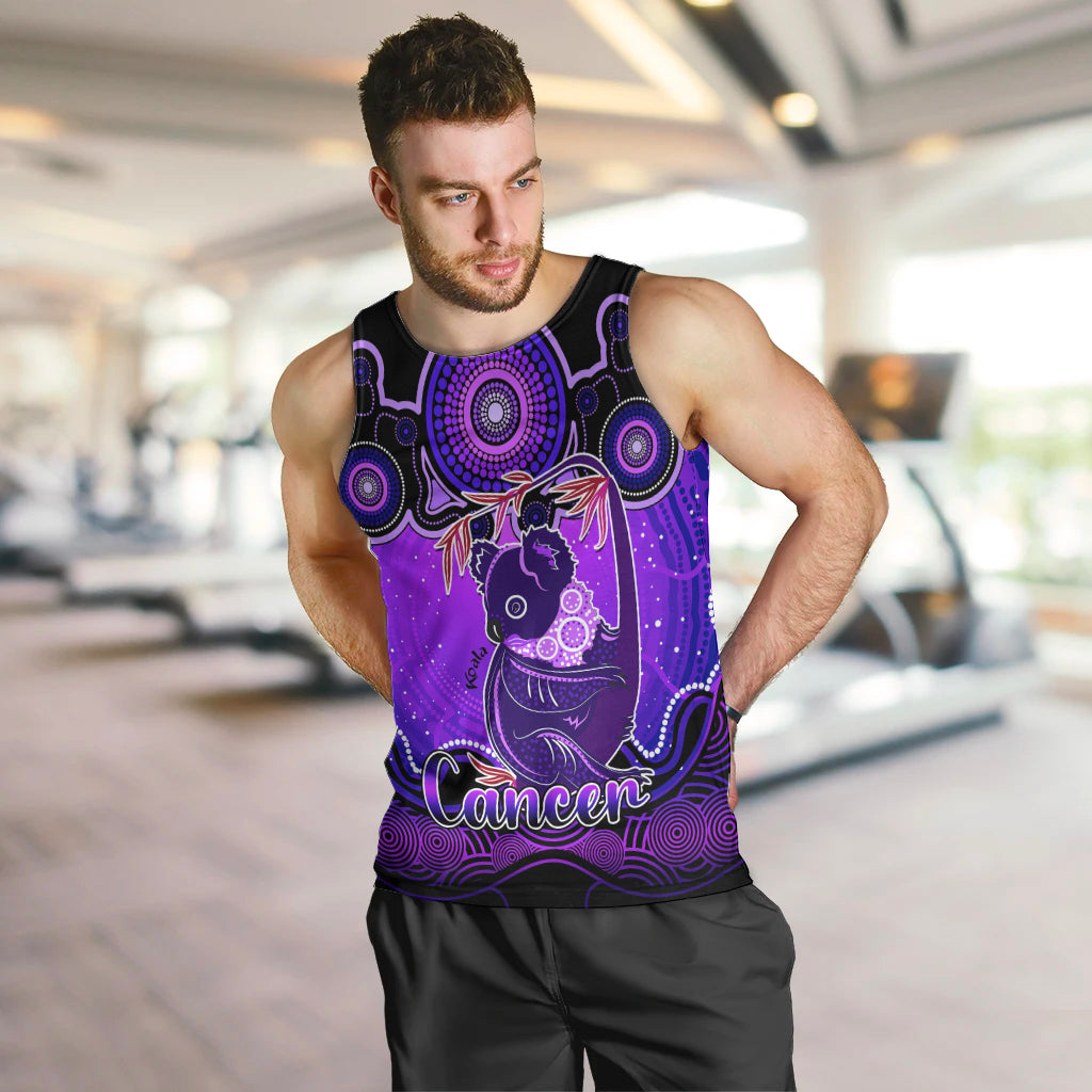 personalised-australia-cancer-koala-zodiac-men-tank-top-auz-astrology-aboriginal-purple