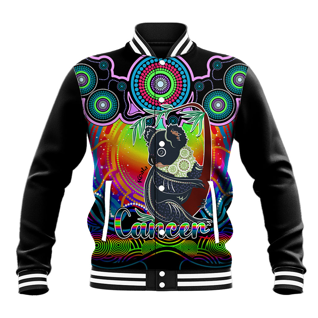 personalised-australia-cancer-koala-zodiac-baseball-jacket-auz-astrology-aboriginal-rainbow