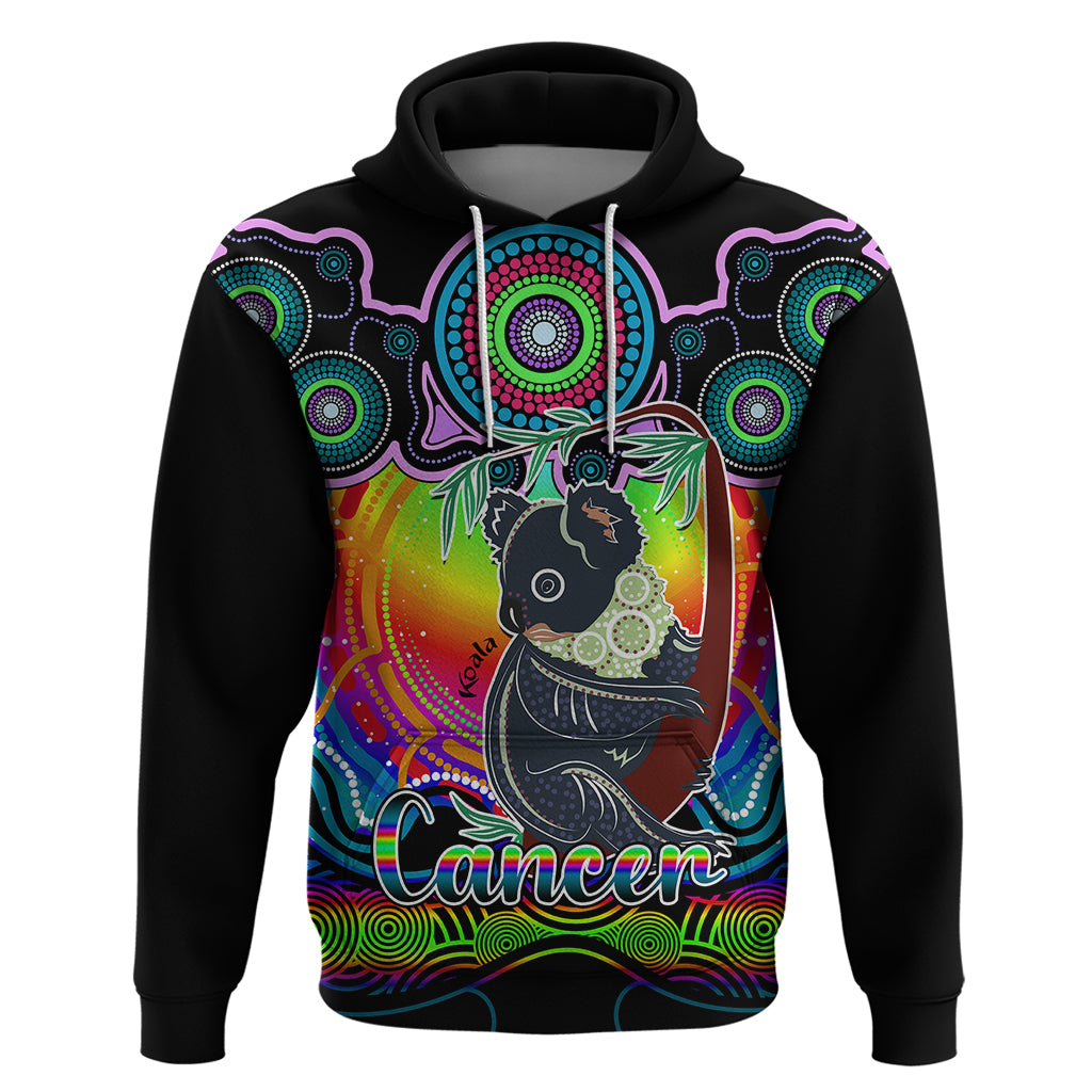 personalised-australia-cancer-koala-zodiac-hoodie-auz-astrology-aboriginal-rainbow