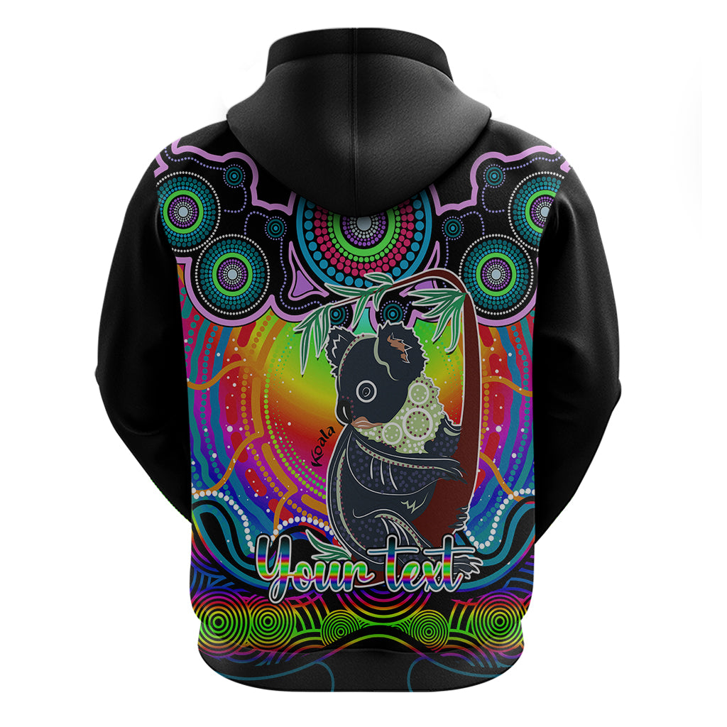 personalised-australia-cancer-koala-zodiac-hoodie-auz-astrology-aboriginal-rainbow