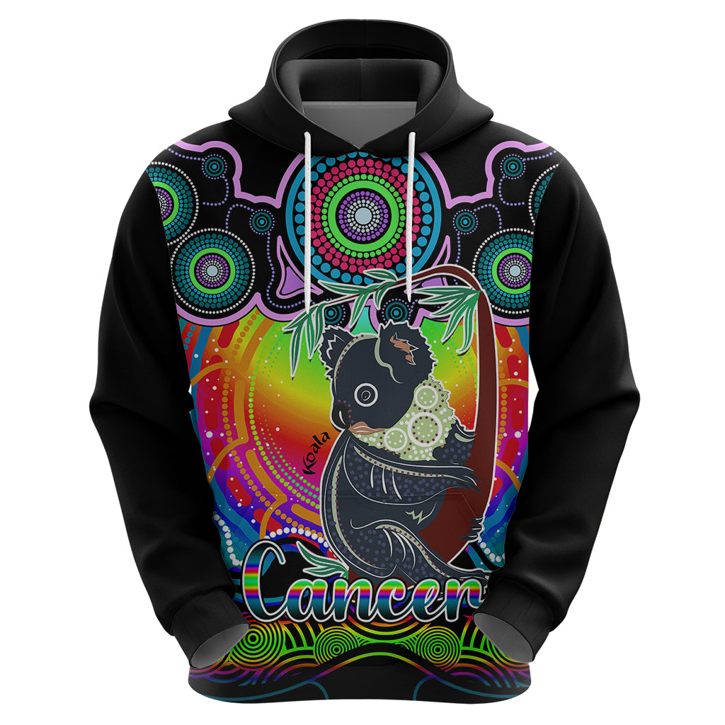 personalised-australia-cancer-koala-zodiac-hoodie-auz-astrology-aboriginal-rainbow