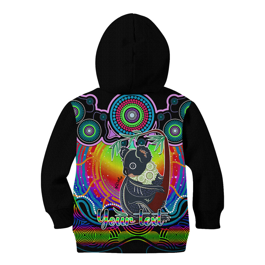 personalised-australia-cancer-koala-zodiac-kid-hoodie-auz-astrology-aboriginal-rainbow