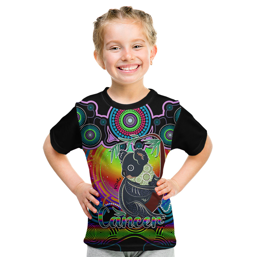 personalised-australia-cancer-koala-zodiac-kid-t-shirt-auz-astrology-aboriginal-rainbow