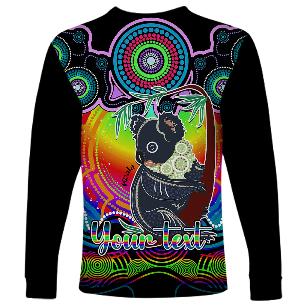 personalised-australia-cancer-koala-zodiac-long-sleeve-shirt-auz-astrology-aboriginal-rainbow