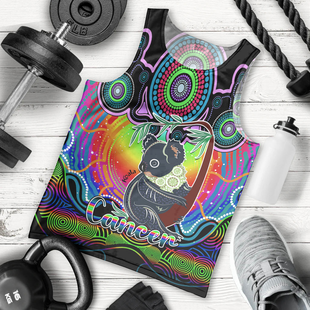 personalised-australia-cancer-koala-zodiac-men-tank-top-auz-astrology-aboriginal-rainbow