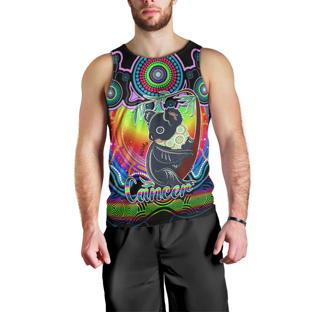 personalised-australia-cancer-koala-zodiac-men-tank-top-auz-astrology-aboriginal-rainbow