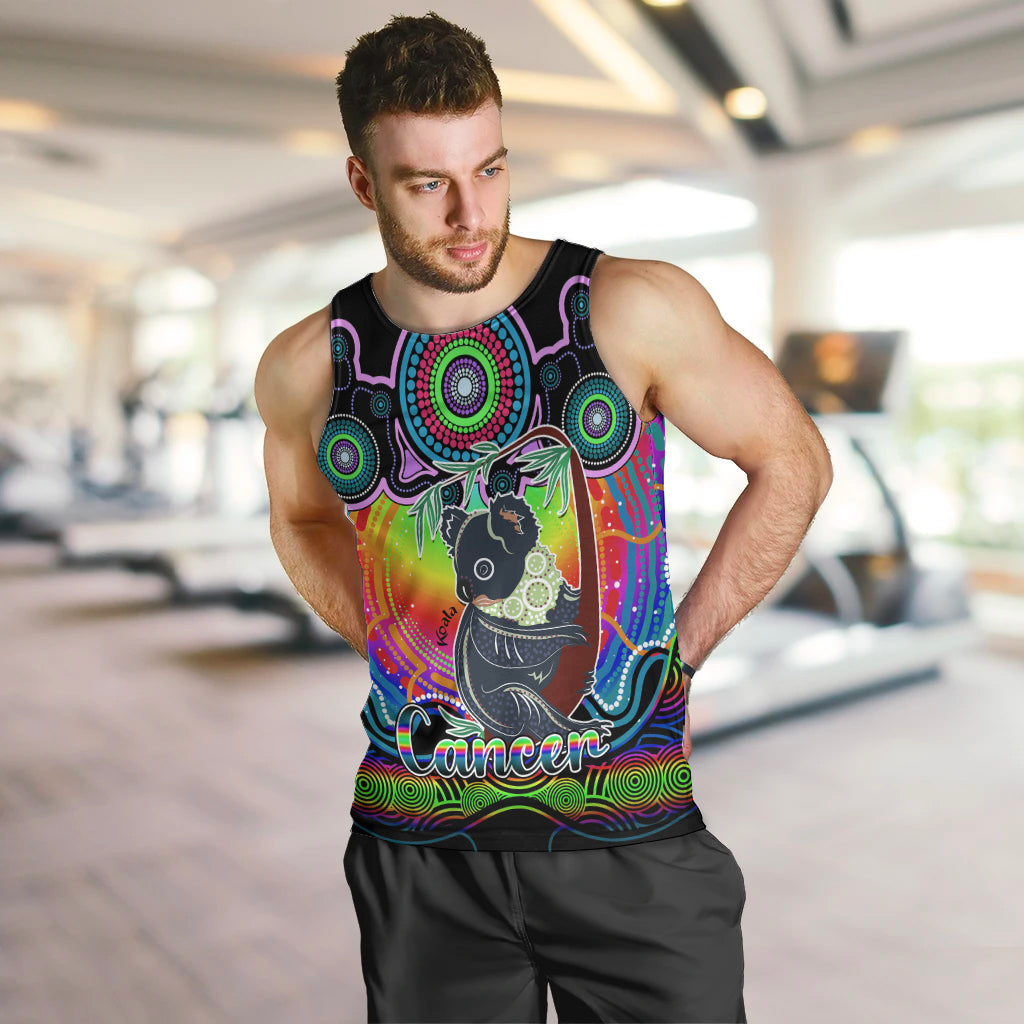 personalised-australia-cancer-koala-zodiac-men-tank-top-auz-astrology-aboriginal-rainbow