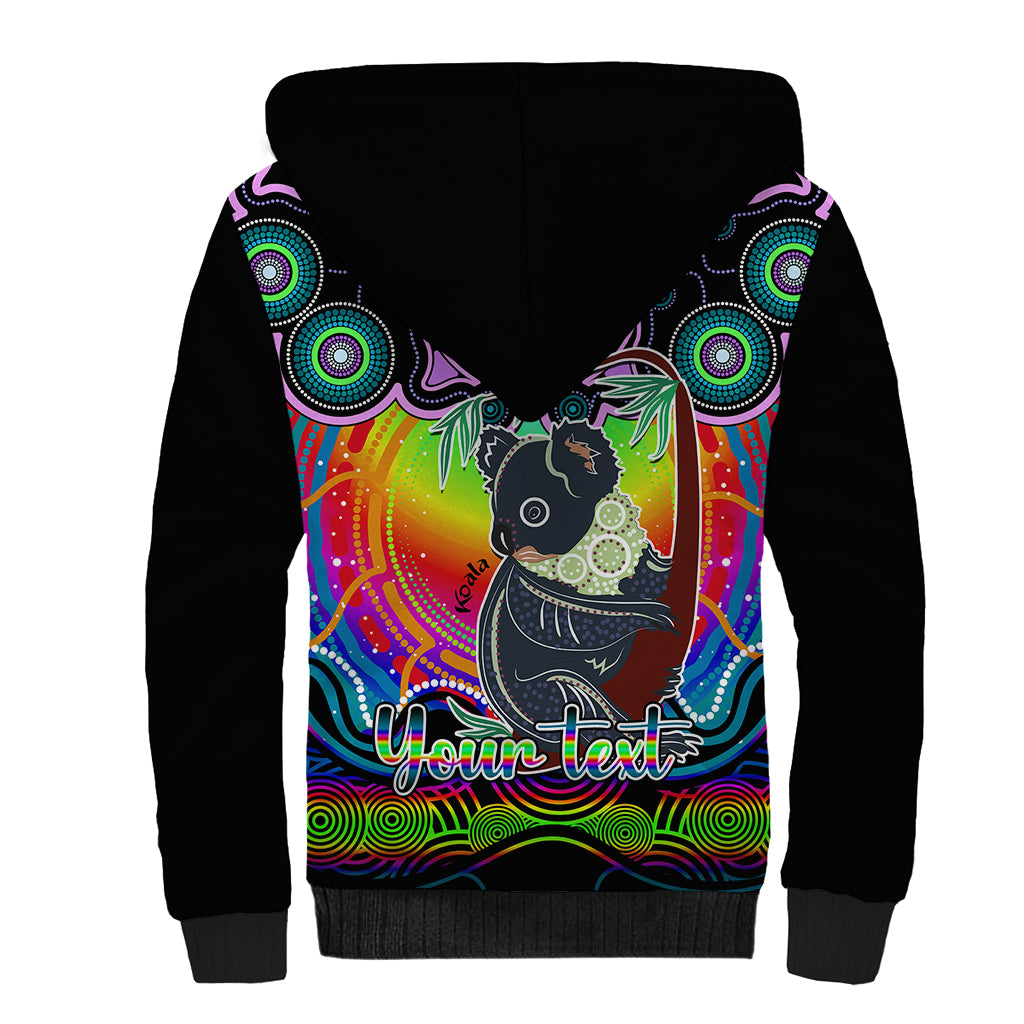 personalised-australia-cancer-koala-zodiac-sherpa-hoodie-auz-astrology-aboriginal-rainbow