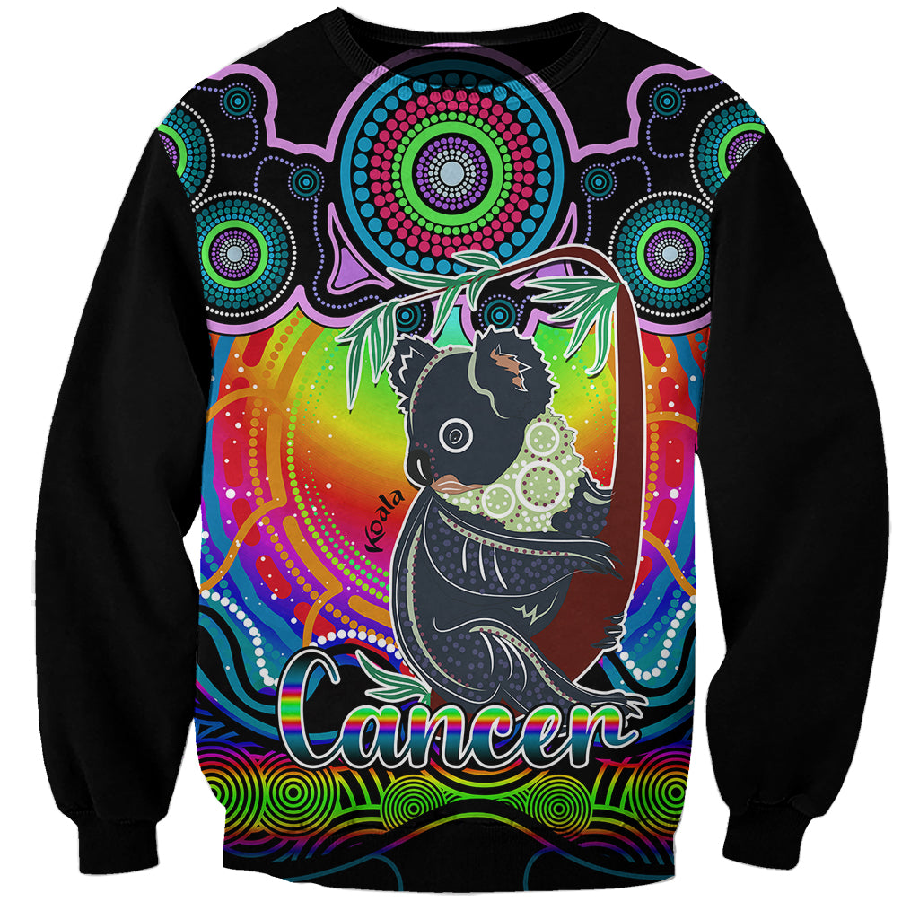 personalised-australia-cancer-koala-zodiac-sweatshirt-auz-astrology-aboriginal-rainbow