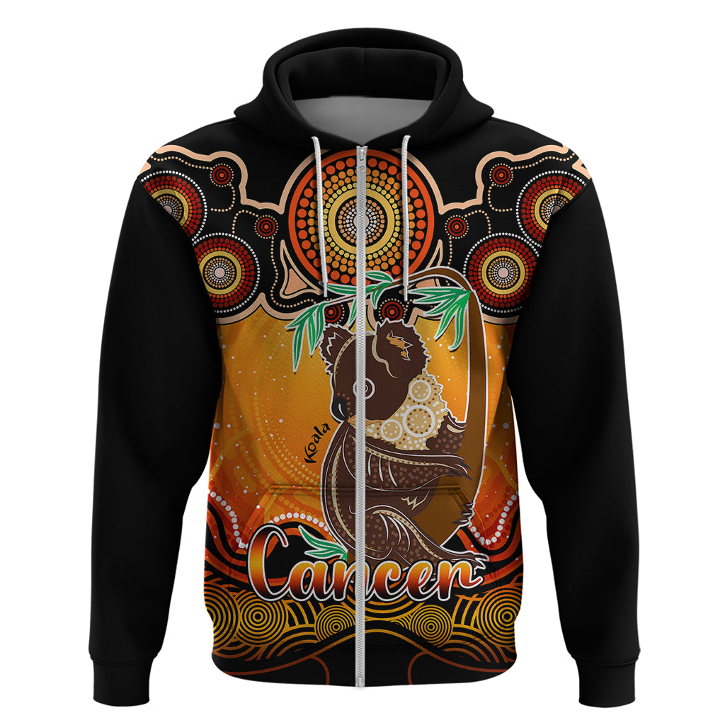 personalised-australia-cancer-koala-zodiac-hoodie-auz-astrology-aboriginal-red