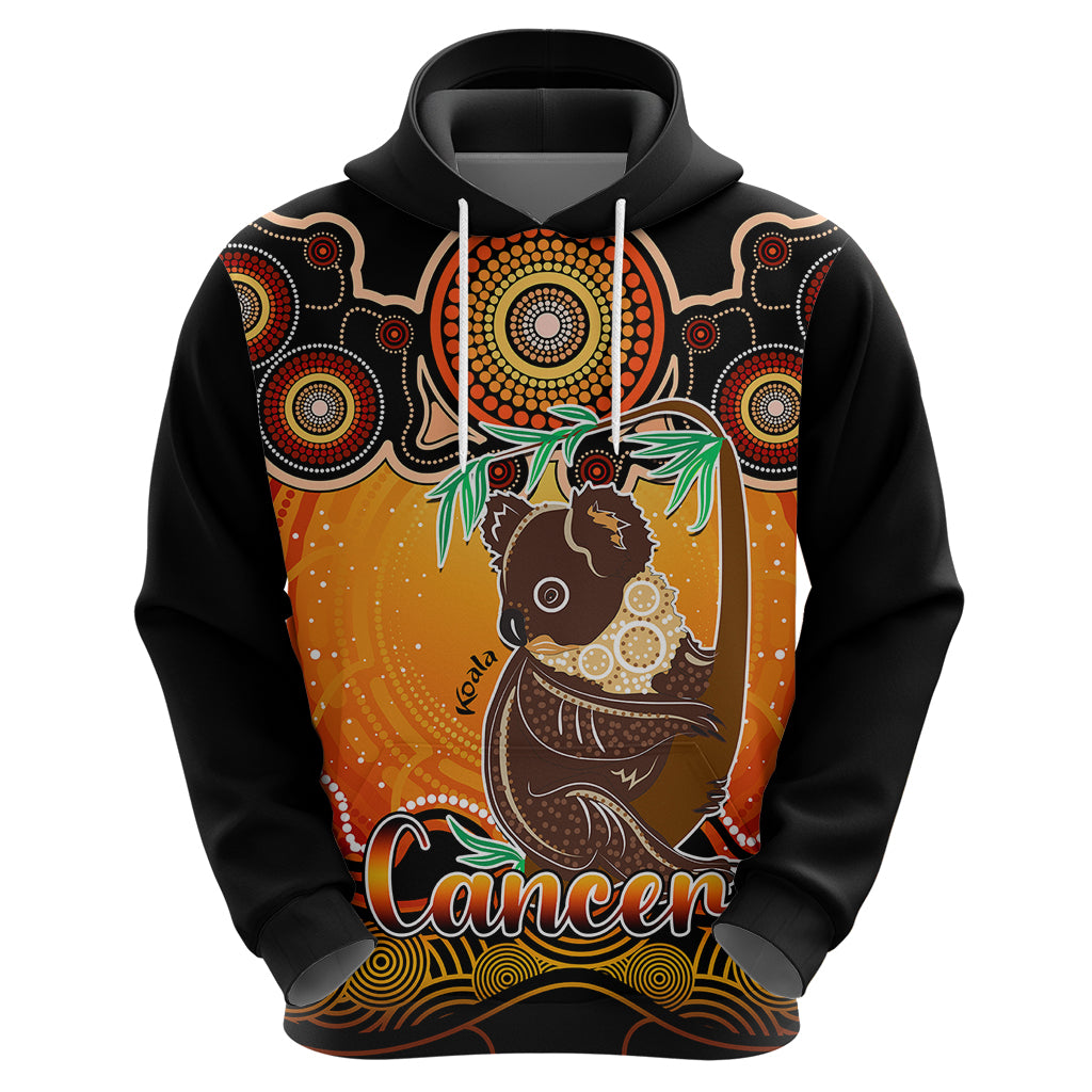 personalised-australia-cancer-koala-zodiac-hoodie-auz-astrology-aboriginal-red