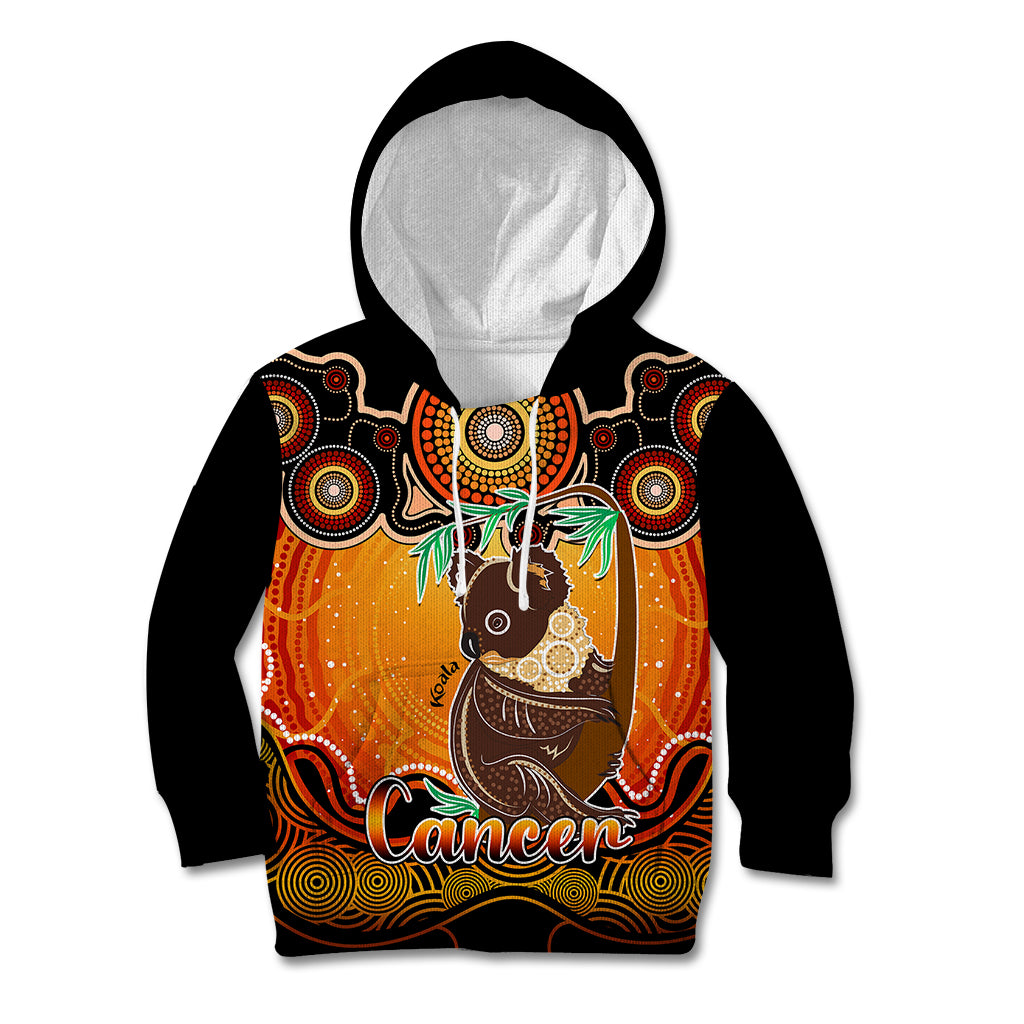 personalised-australia-cancer-koala-zodiac-kid-hoodie-auz-astrology-aboriginal-red