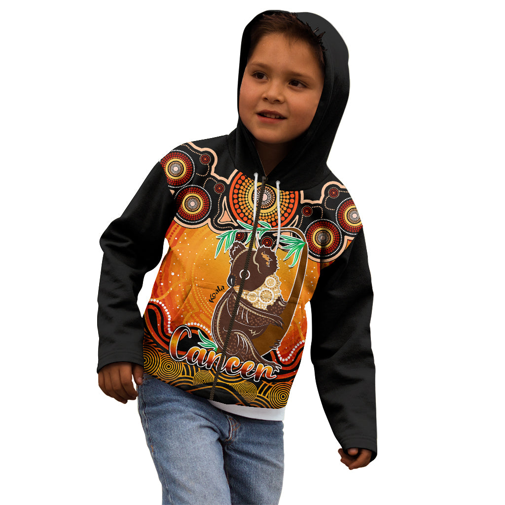 personalised-australia-cancer-koala-zodiac-kid-hoodie-auz-astrology-aboriginal-red