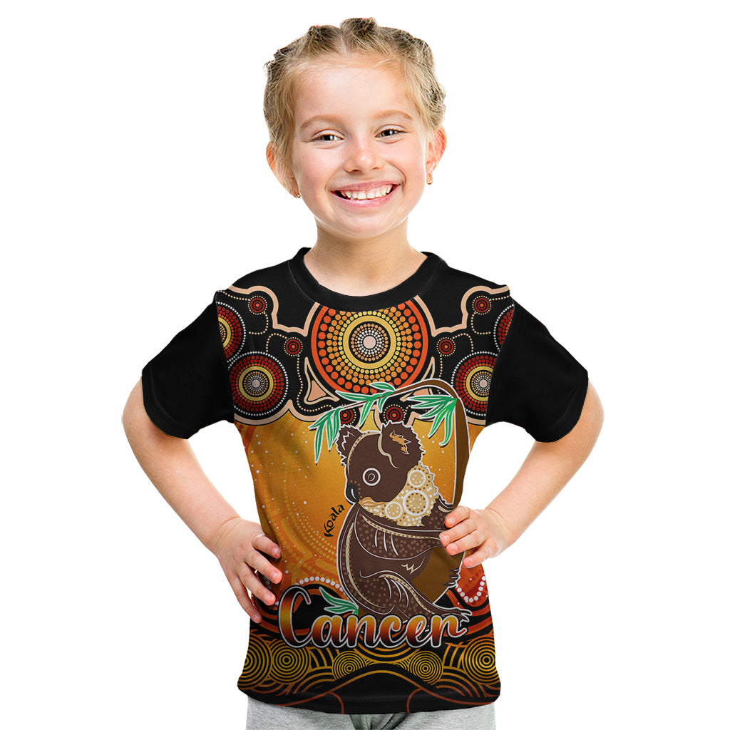 personalised-australia-cancer-koala-zodiac-kid-t-shirt-auz-astrology-aboriginal-red