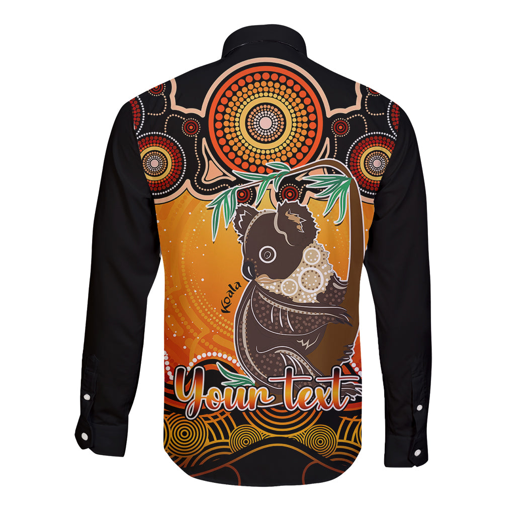 personalised-australia-cancer-koala-zodiac-long-sleeve-button-shirt-auz-astrology-aboriginal-red