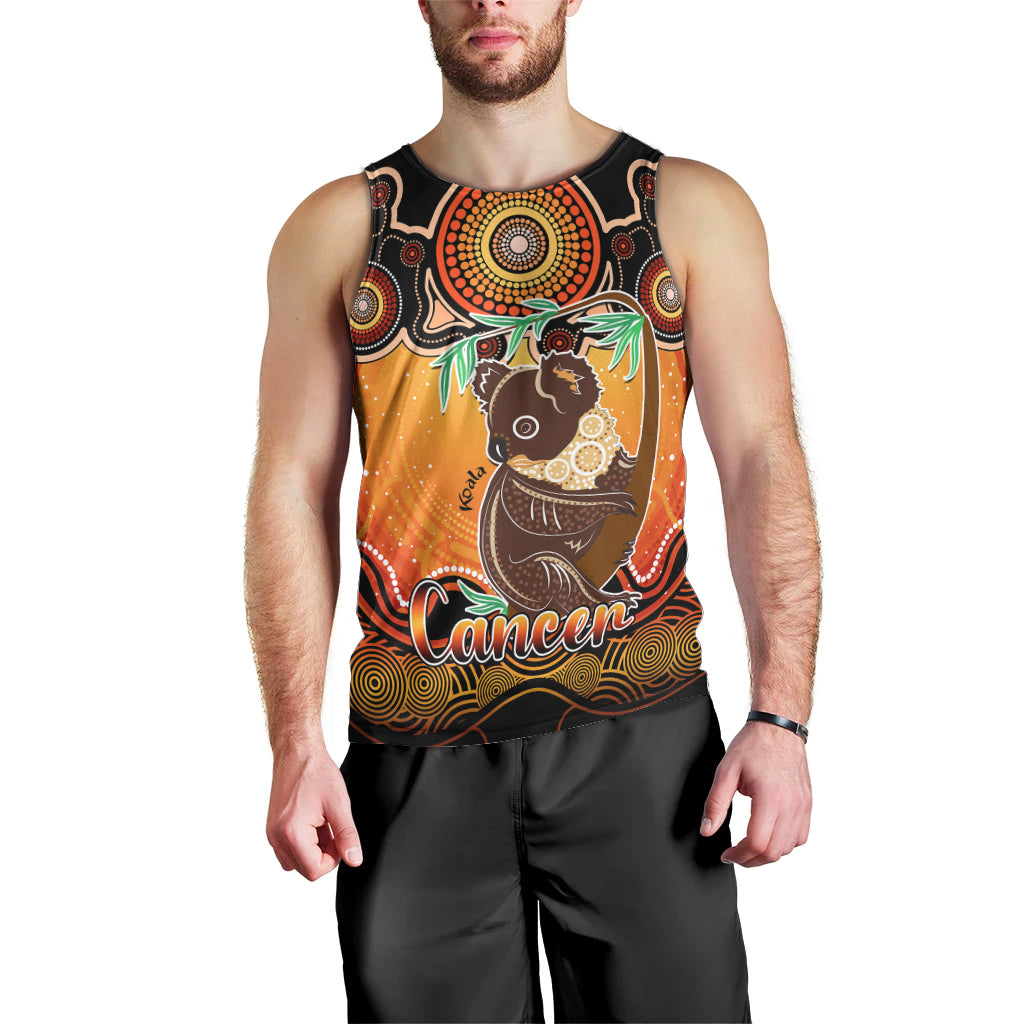 personalised-australia-cancer-koala-zodiac-men-tank-top-auz-astrology-aboriginal-red