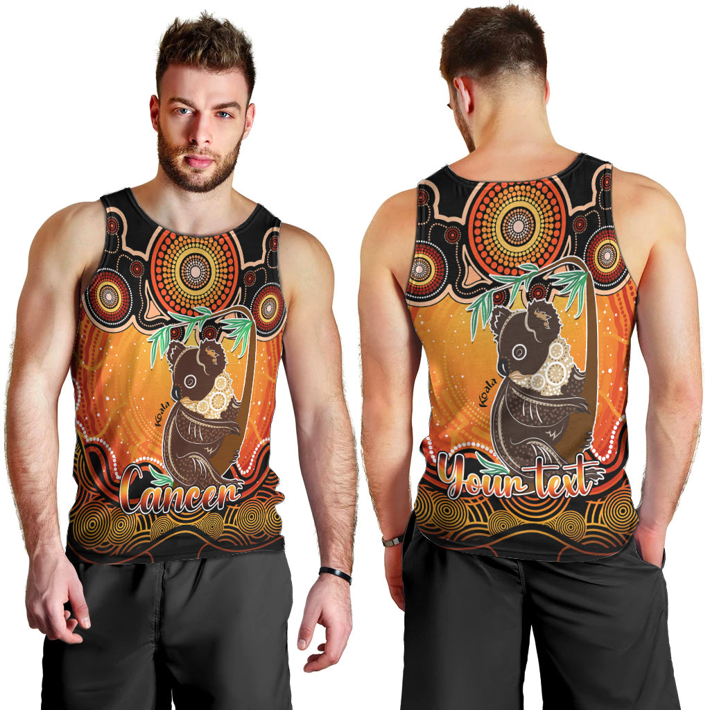 personalised-australia-cancer-koala-zodiac-men-tank-top-auz-astrology-aboriginal-red