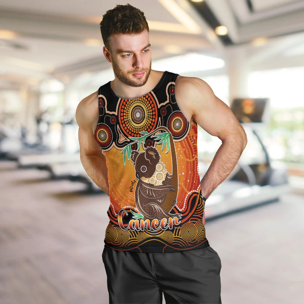 personalised-australia-cancer-koala-zodiac-men-tank-top-auz-astrology-aboriginal-red