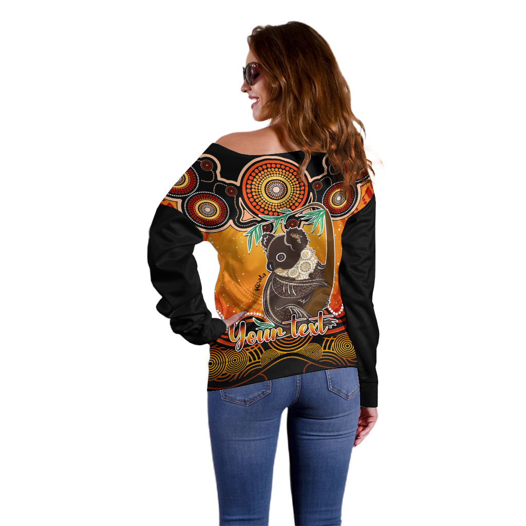 personalised-australia-cancer-koala-zodiac-off-shoulder-sweater-auz-astrology-aboriginal-red