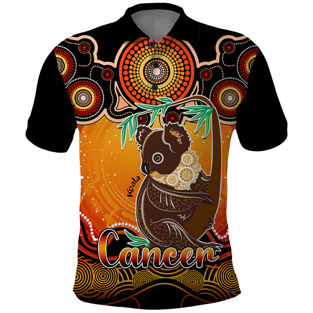 personalised-australia-cancer-koala-zodiac-polo-shirt-auz-astrology-aboriginal-red