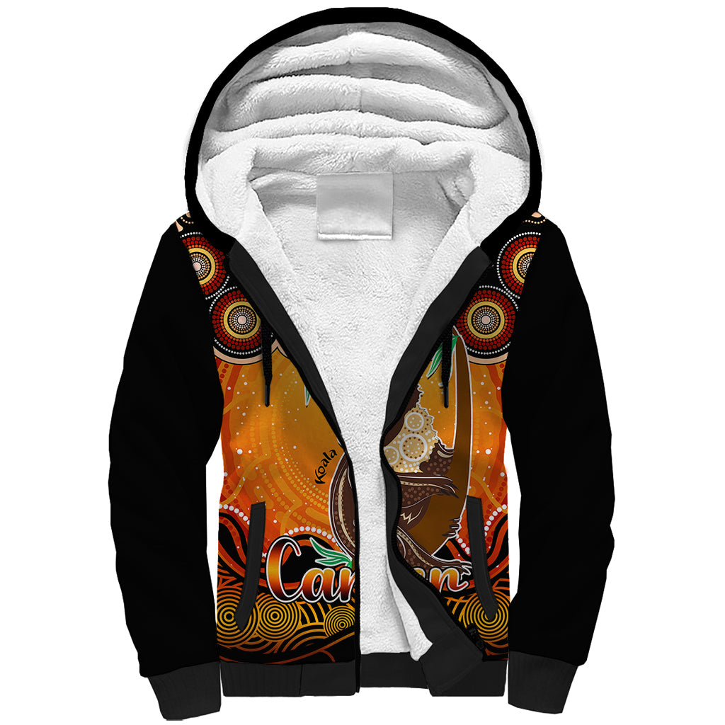 personalised-australia-cancer-koala-zodiac-sherpa-hoodie-auz-astrology-aboriginal-red