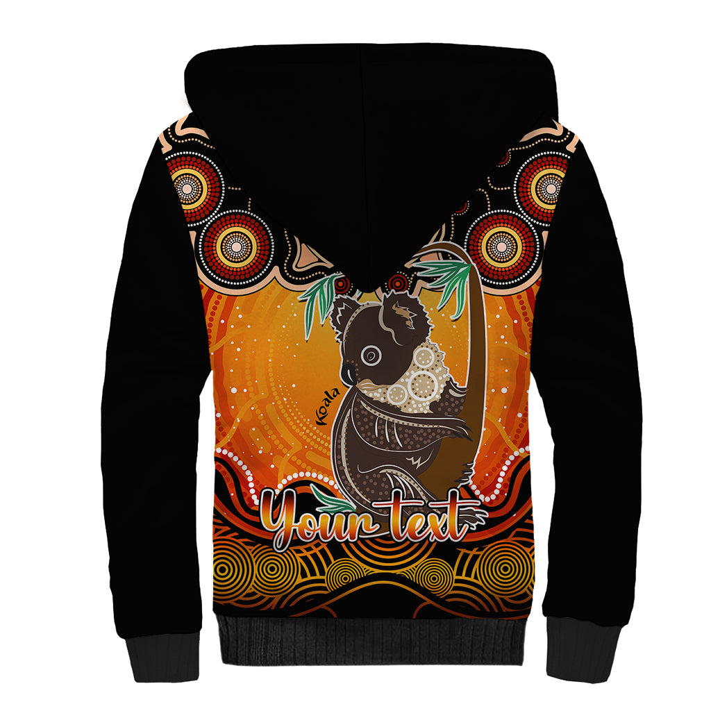 personalised-australia-cancer-koala-zodiac-sherpa-hoodie-auz-astrology-aboriginal-red