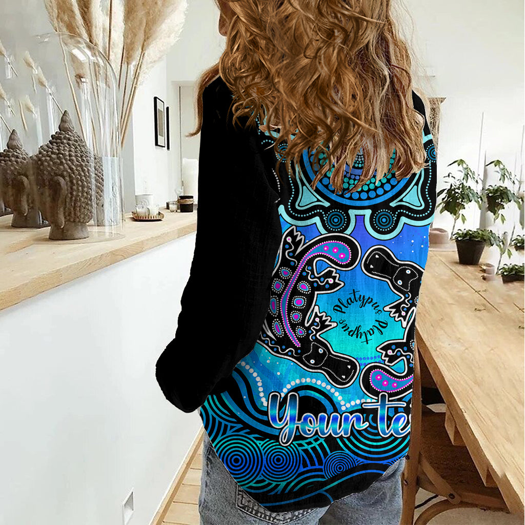 Personalised Australia Pisces Platypus Zodiac Women Casual Shirt Auz Astrology Aboriginal - Aqua LT9