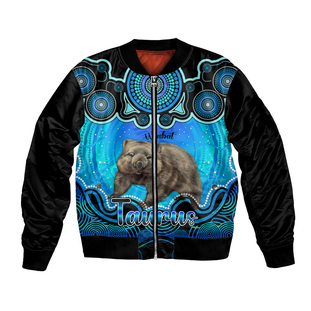 personalised-australia-taurus-wombat-zodiac-bomber-jacket-auz-astrology-aboriginal-aqua