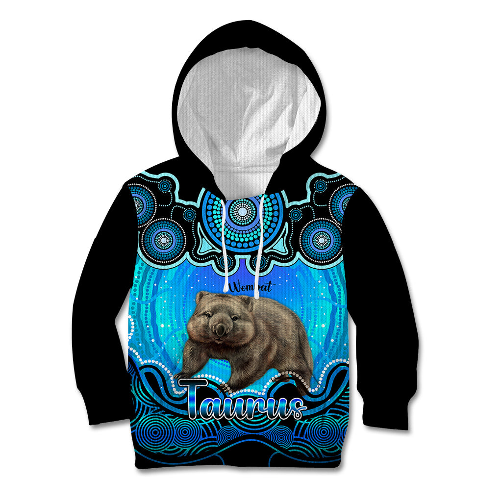 personalised-australia-taurus-wombat-zodiac-kid-hoodie-auz-astrology-aboriginal-aqua