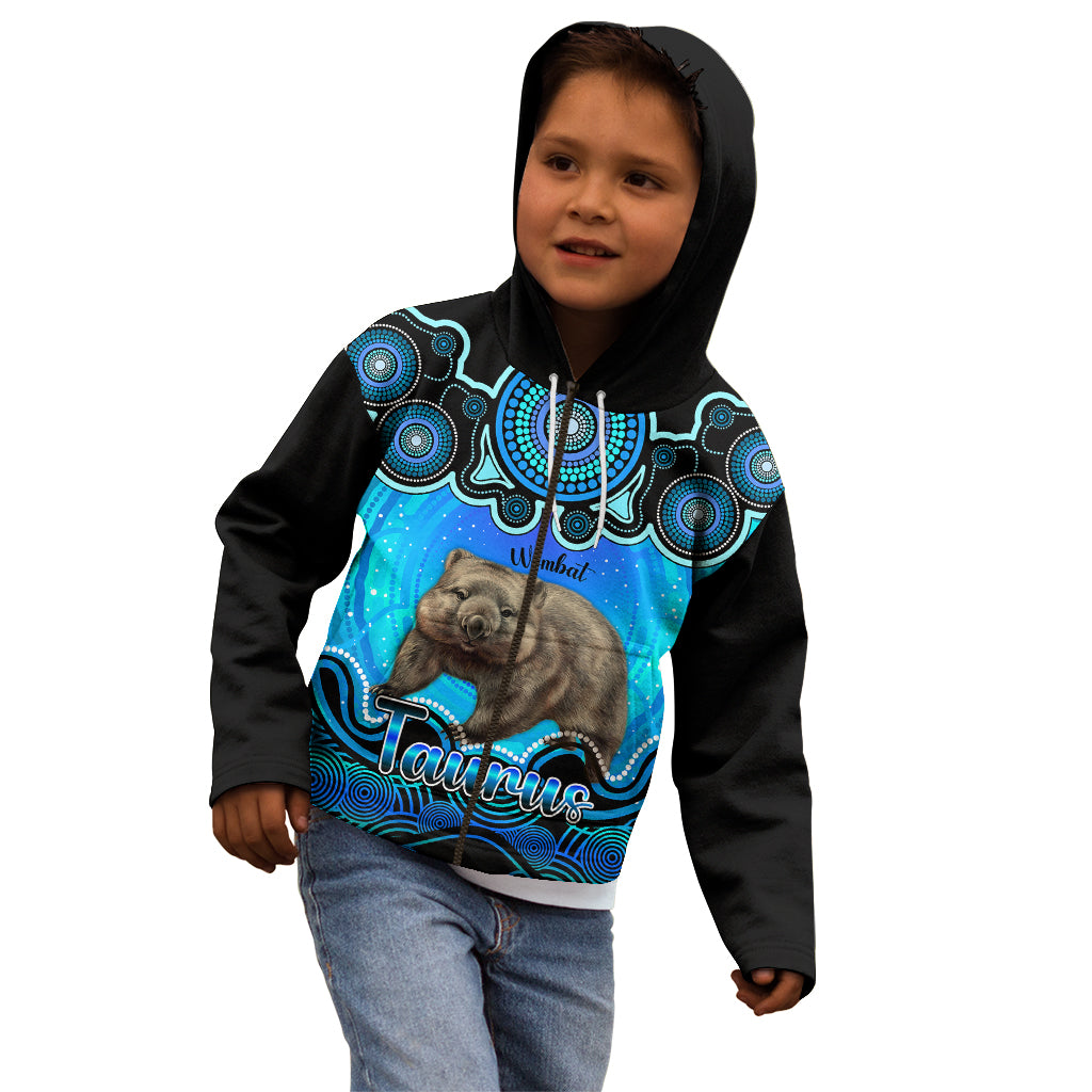 personalised-australia-taurus-wombat-zodiac-kid-hoodie-auz-astrology-aboriginal-aqua