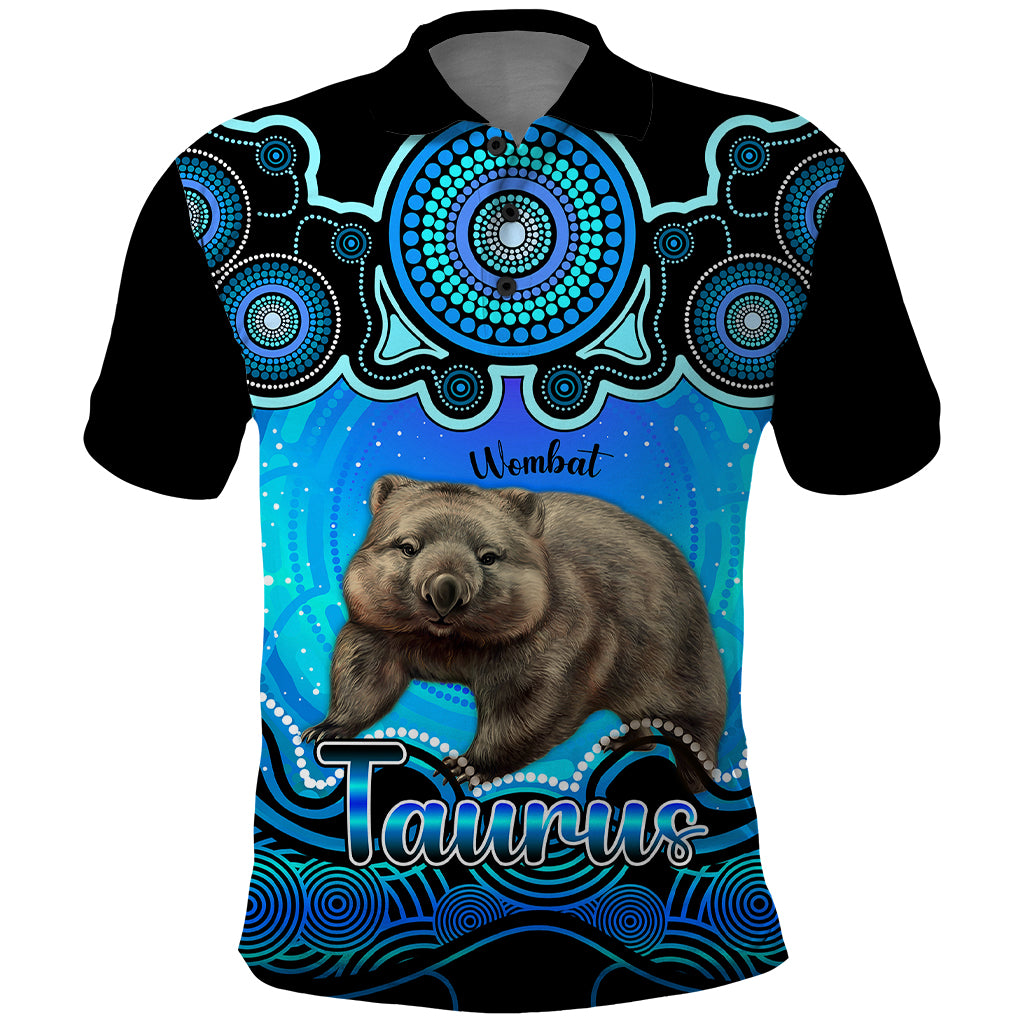 personalised-australia-taurus-wombat-zodiac-polo-shirt-auz-astrology-aboriginal-aqua