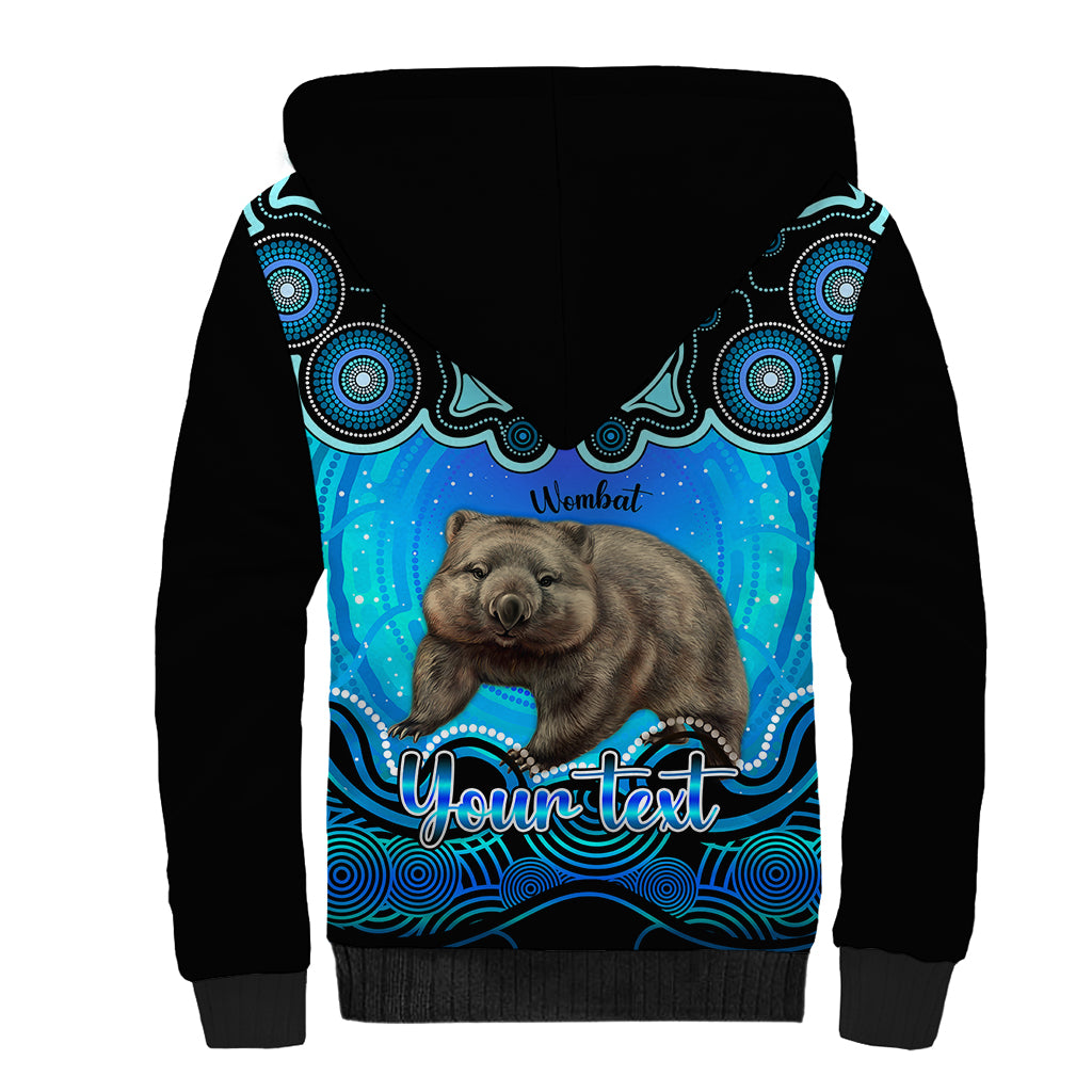 personalised-australia-taurus-wombat-zodiac-sherpa-hoodie-auz-astrology-aboriginal-aqua