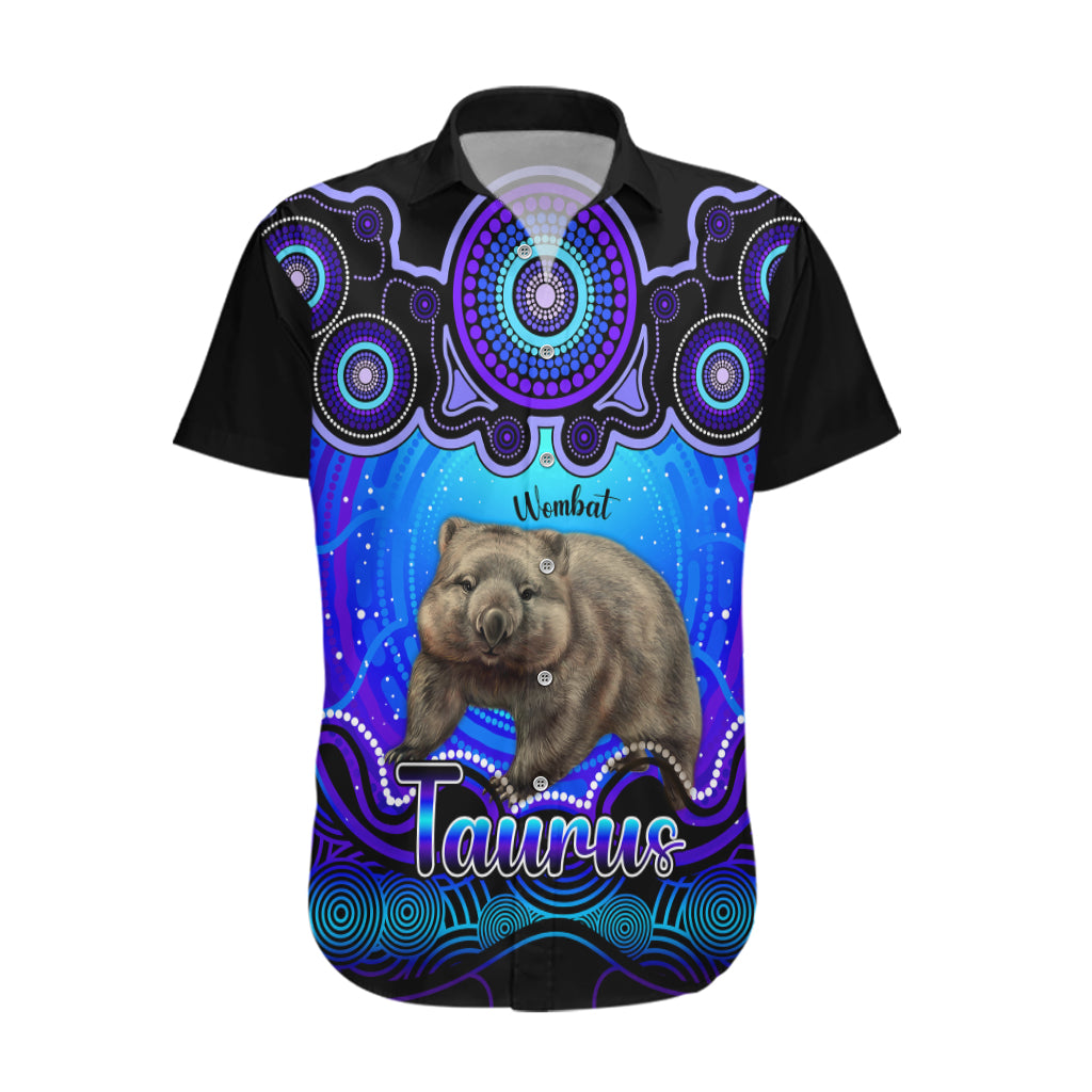 personalised-australia-taurus-wombat-zodiac-hawaiian-shirt-auz-astrology-aboriginal-blue