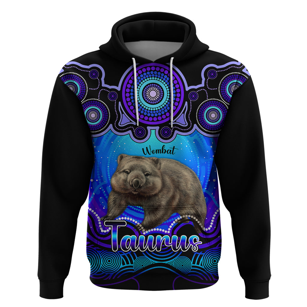 personalised-australia-taurus-wombat-zodiac-hoodie-auz-astrology-aboriginal-blue