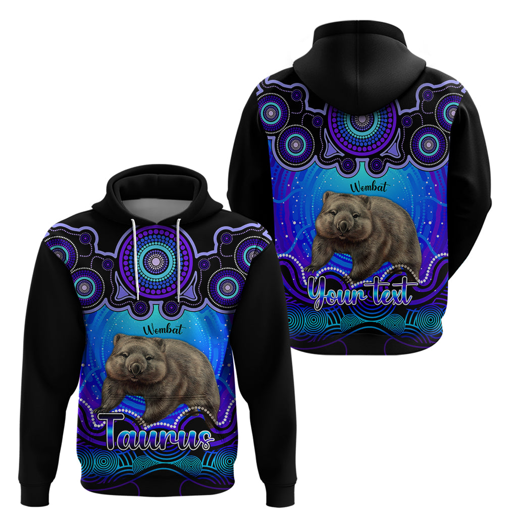 personalised-australia-taurus-wombat-zodiac-hoodie-auz-astrology-aboriginal-blue