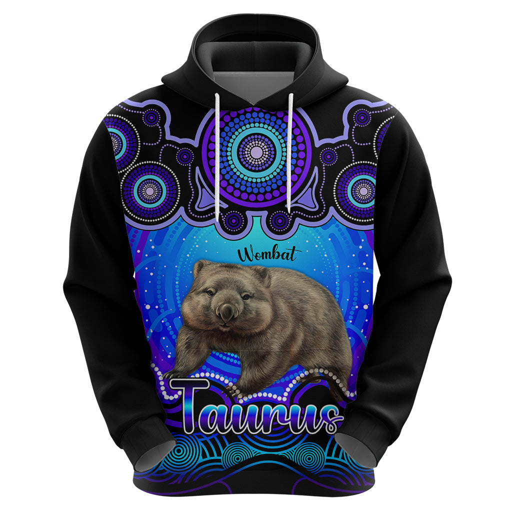 personalised-australia-taurus-wombat-zodiac-hoodie-auz-astrology-aboriginal-blue