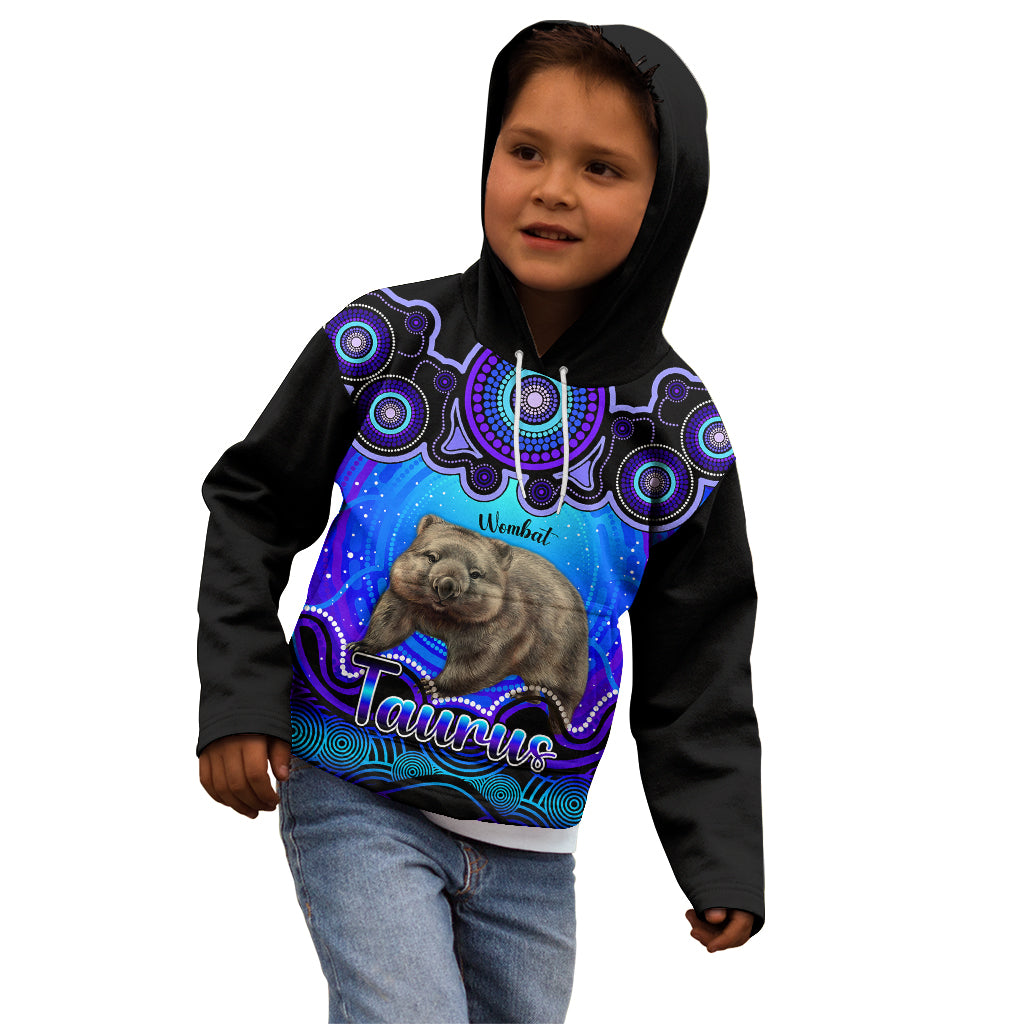 personalised-australia-taurus-wombat-zodiac-kid-hoodie-auz-astrology-aboriginal-blue