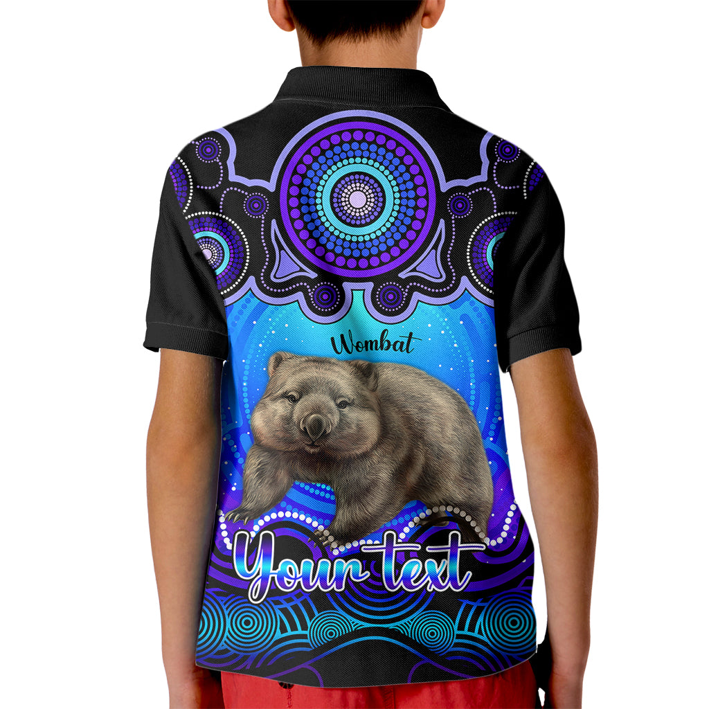 personalised-australia-taurus-wombat-zodiac-kid-polo-shirt-auz-astrology-aboriginal-blue