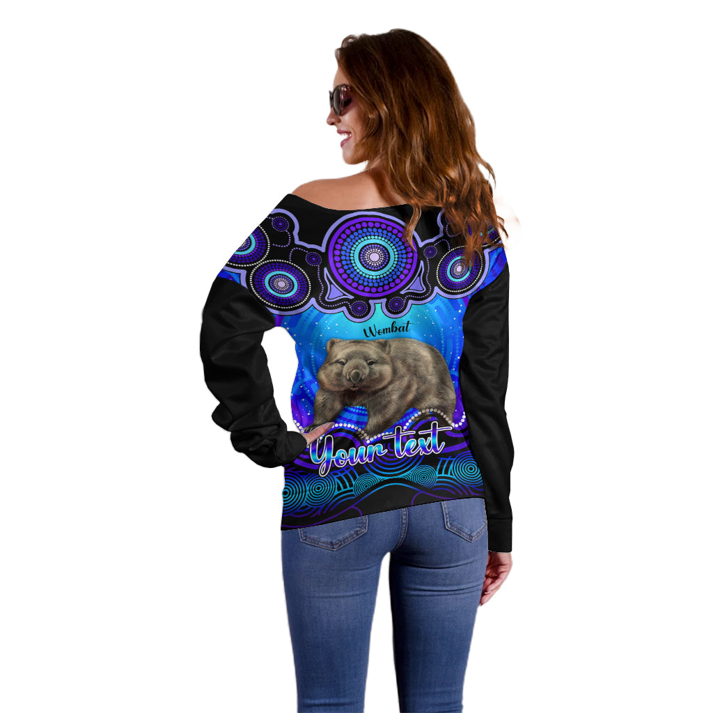 personalised-australia-taurus-wombat-zodiac-off-shoulder-sweater-auz-astrology-aboriginal-blue