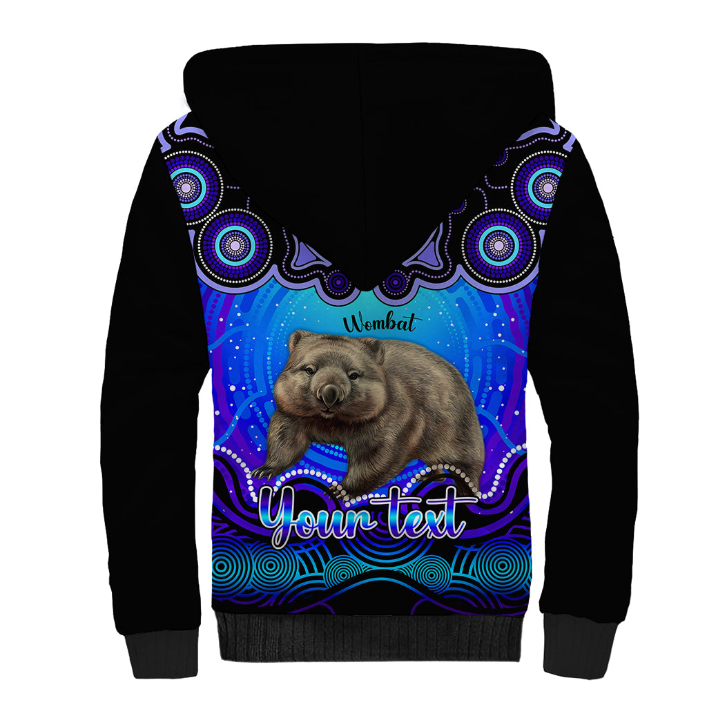 personalised-australia-taurus-wombat-zodiac-sherpa-hoodie-auz-astrology-aboriginal-blue