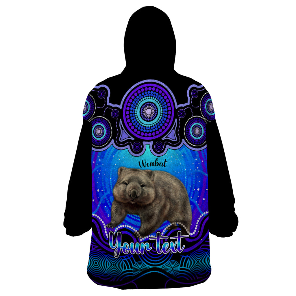 personalised-australia-taurus-wombat-zodiac-wearable-blanket-hoodie-auz-astrology-aboriginal-blue