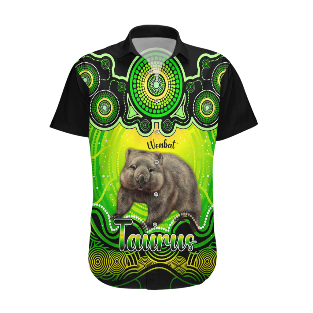 personalised-australia-taurus-wombat-zodiac-hawaiian-shirt-auz-astrology-aboriginal-green