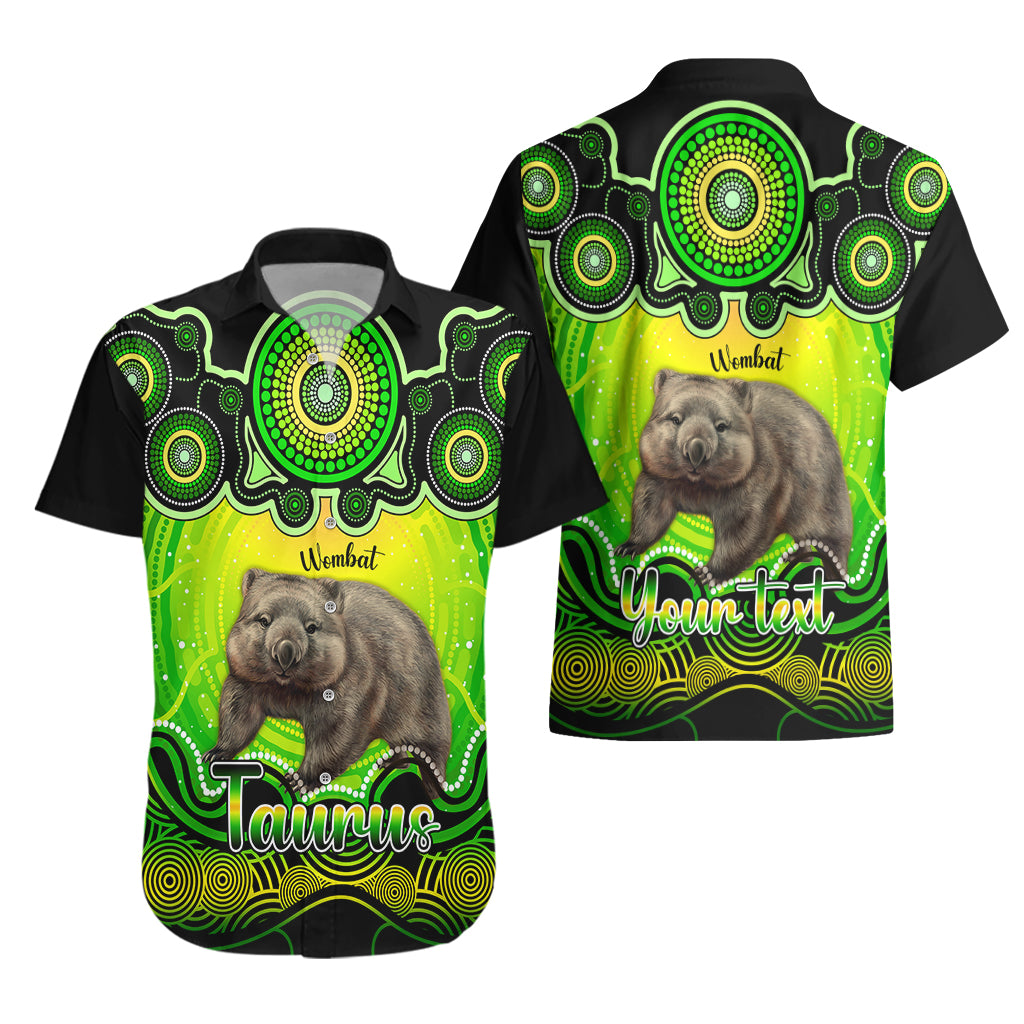 personalised-australia-taurus-wombat-zodiac-hawaiian-shirt-auz-astrology-aboriginal-green