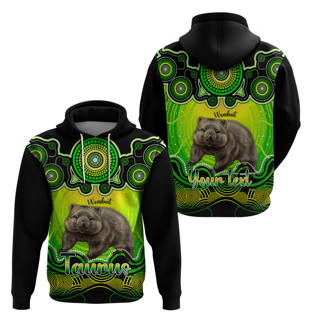 personalised-australia-taurus-wombat-zodiac-hoodie-auz-astrology-aboriginal-green