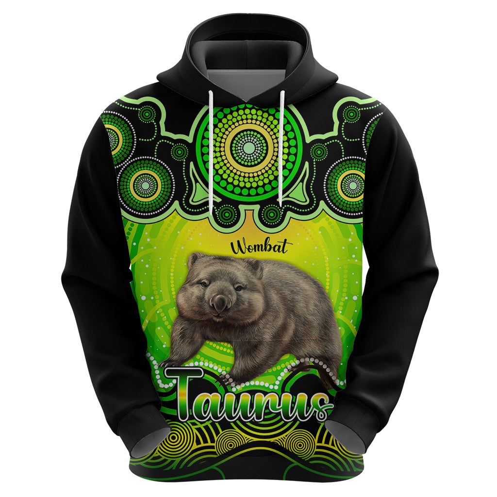 personalised-australia-taurus-wombat-zodiac-hoodie-auz-astrology-aboriginal-green